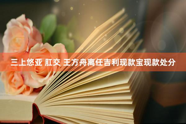 三上悠亚 肛交 王方舟离任吉利现款宝现款处分